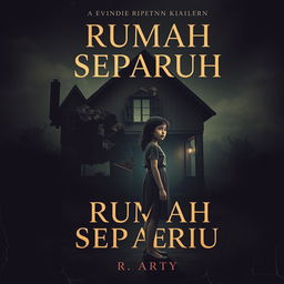 A captivating novel cover design for the book titled 'Rumah Separuh' by author R