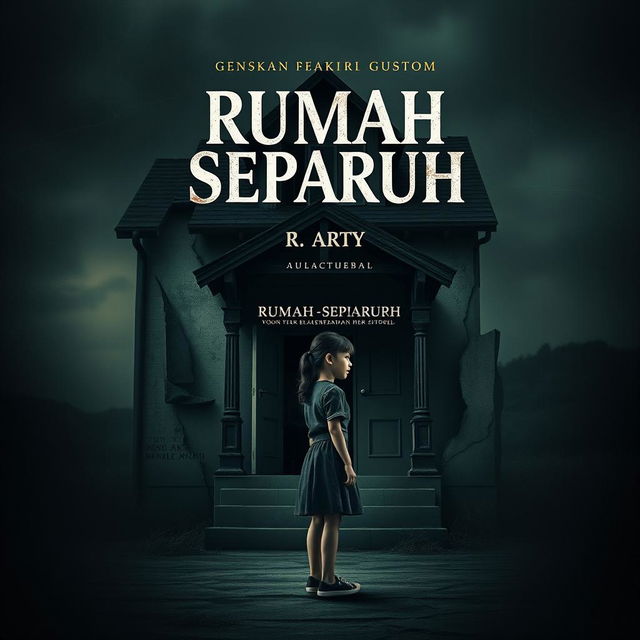 A captivating novel cover design for the book titled 'Rumah Separuh' by author R