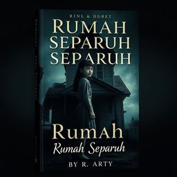 A captivating novel cover design for the book titled 'Rumah Separuh' by author R