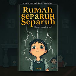 A captivating novel cover design featuring the title "Rumah Separuh" and the author name "r