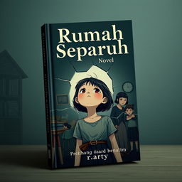 A captivating novel cover design featuring the title "Rumah Separuh" and the author name "r