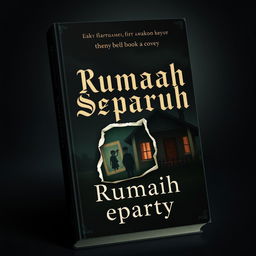 A dramatic and dark vintage-style animated book cover for a novel titled 'Rumah Separuh' written by R