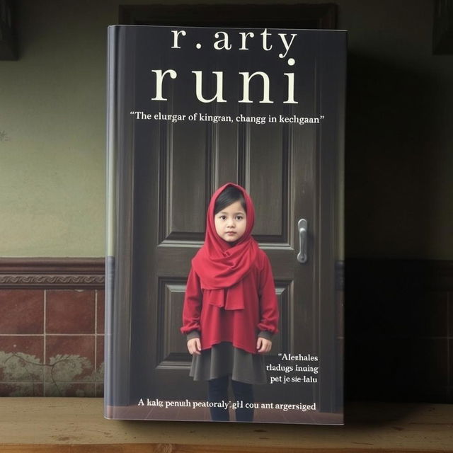 Cover novel, seorang anak perempuan berdiri di depan pintu rumah dengan ekspresi ragu dan terpukul, menggenggam erat kenangan masa lalu