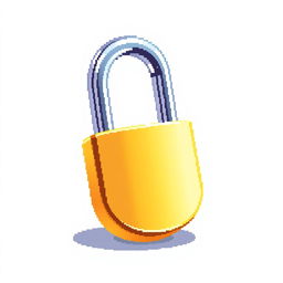 Pixel art of an open padlock on a plain white background