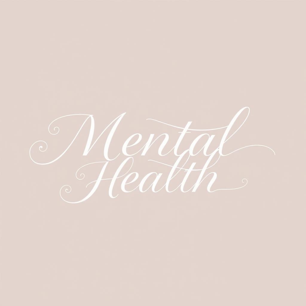 The phrase 'Mental Health' written in an elegant, calligraphic style, with sophisticated flowing curves and gentle gradients