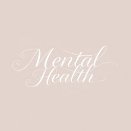 The phrase 'Mental Health' written in an elegant, calligraphic style, with sophisticated flowing curves and gentle gradients