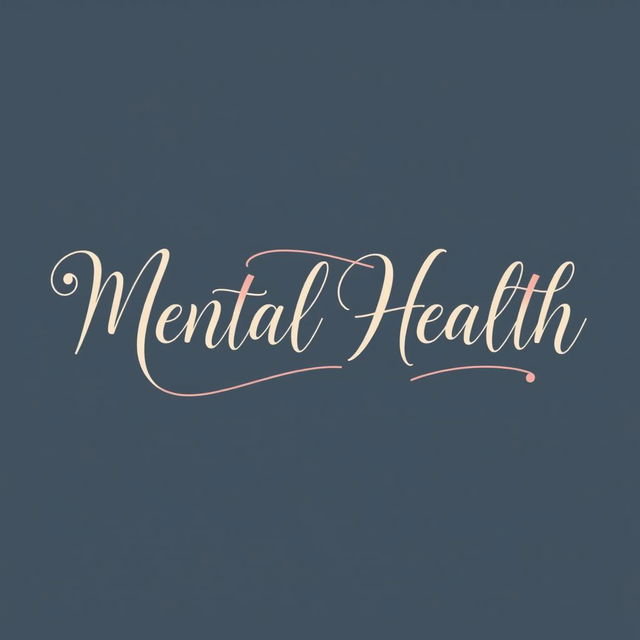 The phrase 'Mental Health' written in an elegant, calligraphic style, with sophisticated flowing curves and gentle gradients