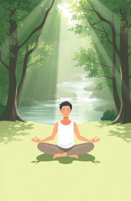 A serene and calming scene illustrating a peaceful meditation practice