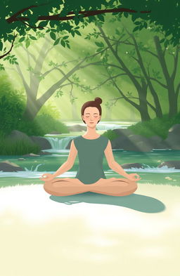 A serene and calming scene illustrating a peaceful meditation practice