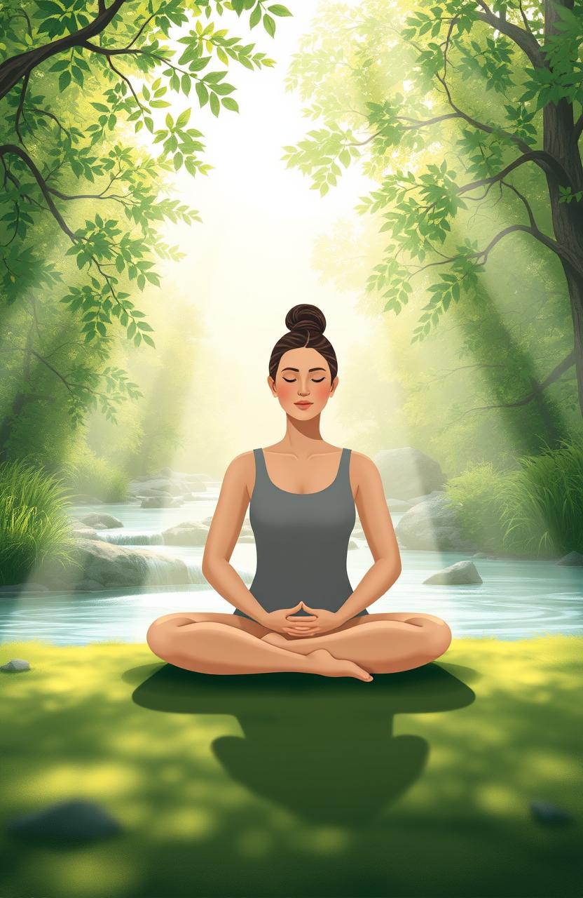 A serene and calming scene illustrating a peaceful meditation practice