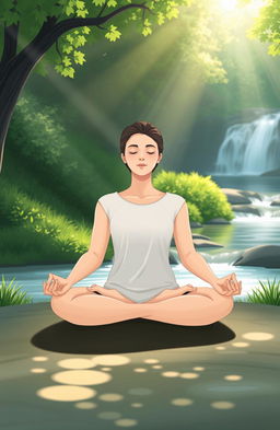 A serene and calming scene illustrating a peaceful meditation practice