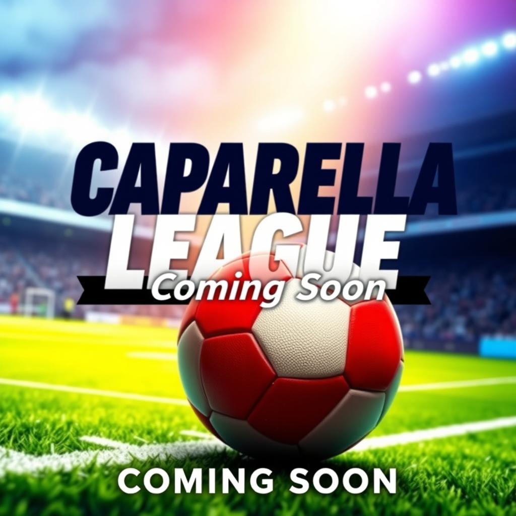 A promotional poster featuring the text "Caparrella League" in large, bold, dynamic typography