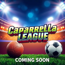 A promotional poster featuring the text "Caparrella League" in large, bold, dynamic typography