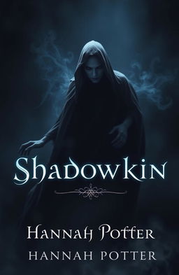 A shadowy and mysterious book cover for a fantasy novel titled 'Shadowkin' by Hannah Potter