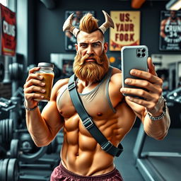 Cronus, the Greek Titan, reimagined as a modern-day fitness influencer