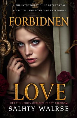 A hauntingly beautiful book cover featuring a young woman with a look of longing and determination, symbolizing forbidden love and the struggle for freedom