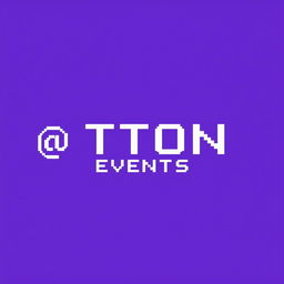 a pixel art image featuring white text reading '@TON EVENTS' centered on a violet background, pixel dimensions 20x32