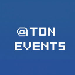 a pixel art image featuring white text reading '@TON EVENTS' centered on a violet background, pixel dimensions 20x32