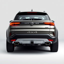 Rear view of a facelifted Tata 4x4 car crafted on a saloon design, highlighting the blend of off-road capability with sleek saloon elegance