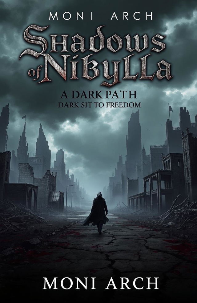 Cover design for "Shadows of Nibylla: A Dark Path to Freedom" by Moni Arch