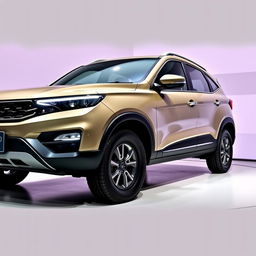 A facelifted Tata 4x4 SUV depicted on a realistic presentation background, showcasing its newly enhanced design features