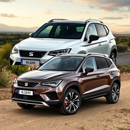 A facelifted Seat Cupra 4x4 SUV showcased on a realistic background that enhances its sporty and dynamic design