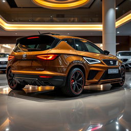 A facelifted and modified Seat Cupra 4x4 SUV showcased in a luxurious car saloon setting