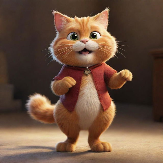 An animated image of Jack Horner's character as depicted in Puss in Boots 2, glowing with youthfulness and enthusiasm, shrouded in delightful, cartoonish charm.