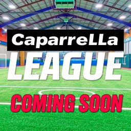 A large, striking banner displaying the text 'Caparrella League' prominently across the top