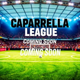 A large, striking sports poster displaying the text 'Caparrella League' in bold, prominent letters at the top