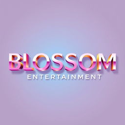 A modern and elegant logo for a Kpop group featuring large, stylish lettering that reads 'Blossom Entertainment'