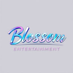 A modern and elegant logo for a Kpop group featuring large, stylish lettering that reads 'Blossom Entertainment'