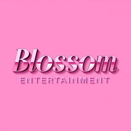 A modern and elegant logo for a Kpop group featuring large, stylish lettering that reads 'Blossom Entertainment'