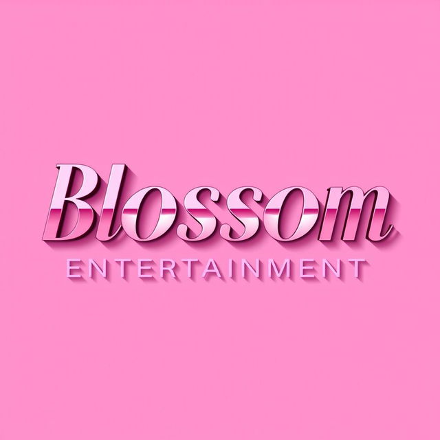 A modern and elegant logo for a Kpop group featuring large, stylish lettering that reads 'Blossom Entertainment'