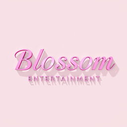 A modern and elegant logo for a Kpop group featuring large, stylish lettering that reads 'Blossom Entertainment'