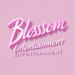 A modern and elegant logo for a Kpop group featuring large, stylish lettering that reads 'Blossom Entertainment'