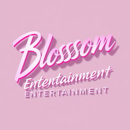 A modern and elegant logo for a Kpop group featuring large, stylish lettering that reads 'Blossom Entertainment'