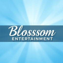 A modern and elegant logo for a Kpop group featuring large, stylish white lettering that reads 'Blossom Entertainment'