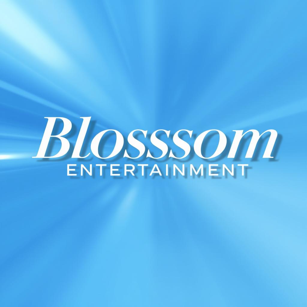 A modern and elegant logo for a Kpop group featuring large, stylish white lettering that reads 'Blossom Entertainment'