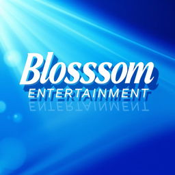 A modern and elegant logo for a Kpop group featuring large, stylish white lettering that reads 'Blossom Entertainment'