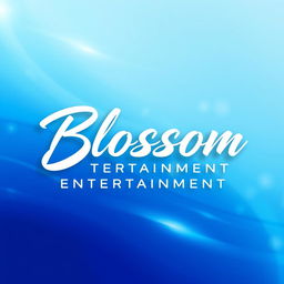 A modern and elegant logo for a Kpop group featuring large, stylish white lettering that reads 'Blossom Entertainment'