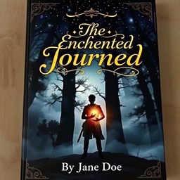 A captivating book cover featuring a mysterious and ancient forest under a starlit sky, with mystical fog swirling around towering trees