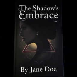 A captivating book cover with a dark theme, featuring the silhouette of a beautiful woman's face from the side