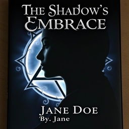 A captivating book cover with a dark theme, featuring the silhouette of a beautiful woman's face from the side