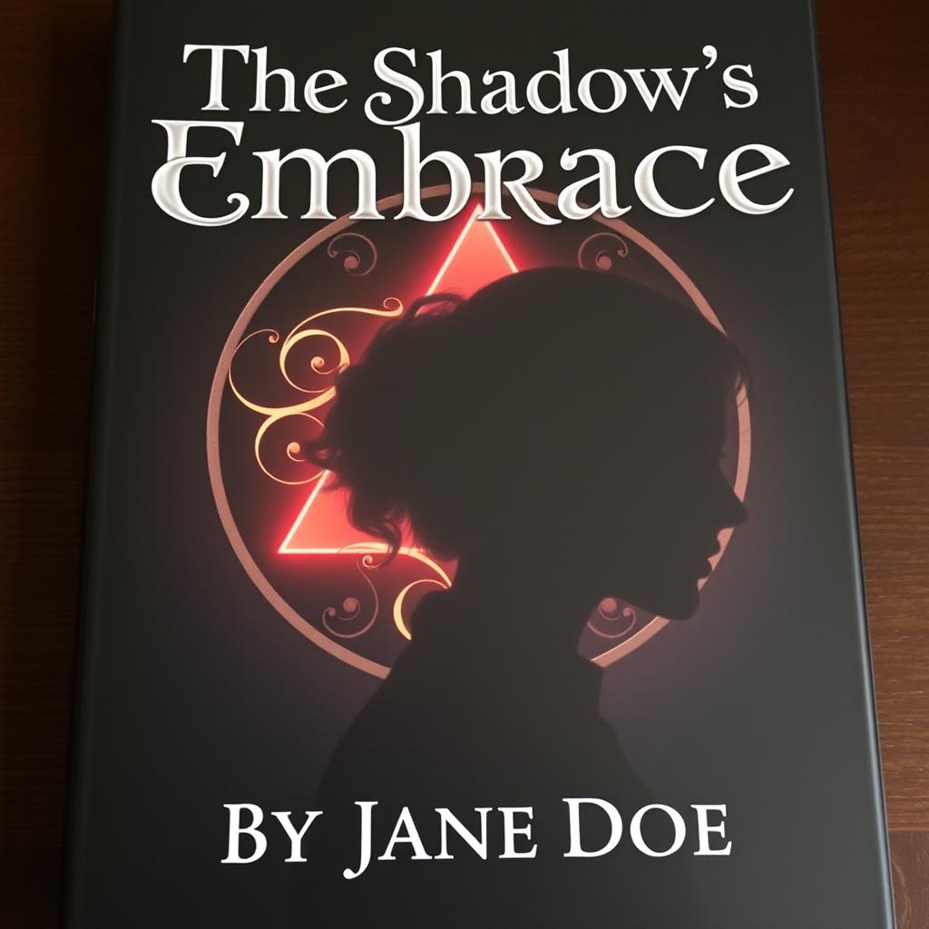 A captivating book cover with a dark theme, featuring the silhouette of a beautiful woman's face from the side