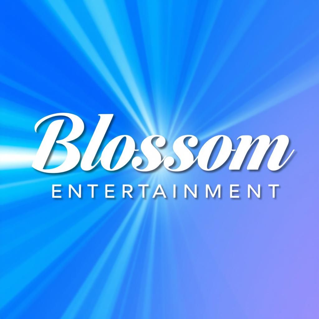 A modern and elegant logo for a Kpop group featuring large, stylish white lettering that reads 'Blossom Entertainment'