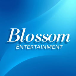 A modern and elegant logo for a Kpop group featuring large, stylish white lettering that reads 'Blossom Entertainment'