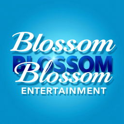 A modern and elegant logo for a Kpop group featuring large, stylish white lettering that reads 'Blossom Entertainment'