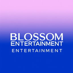 A modern and elegant logo for a Kpop group featuring large, stylish white lettering that reads 'Blossom Entertainment'