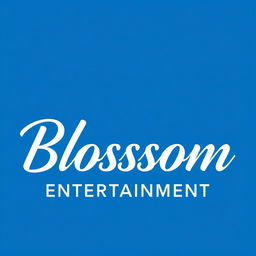 A modern and elegant logo for a Kpop group featuring large, stylish white lettering that reads 'Blossom Entertainment'